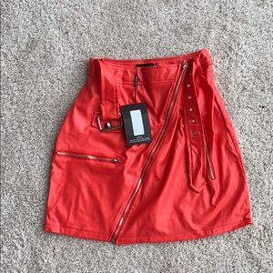 Red Biker Skirt